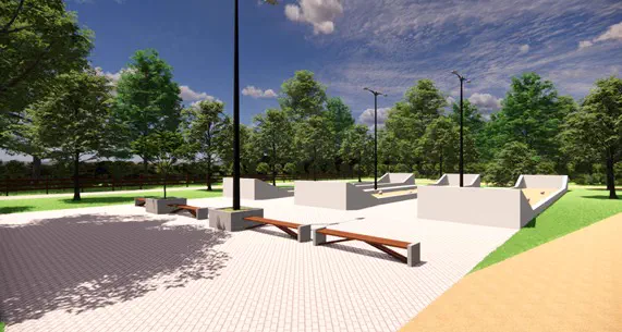 Projeto 3D: pista de skate em área de lazer